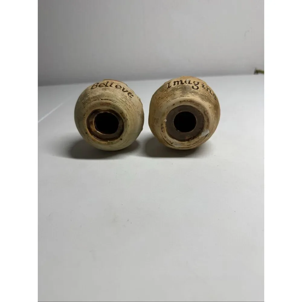 Elements 2 Stoneware Drip Glaze Candle Holders Imagine/ Believe Flower Plaques